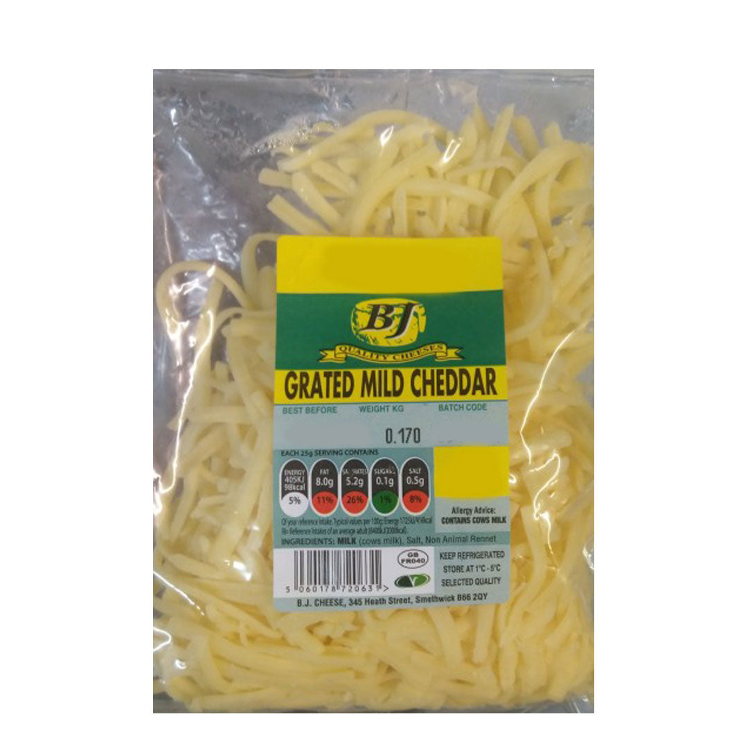 BJ Grated Mild Cheddar 170gr– Miladbazar