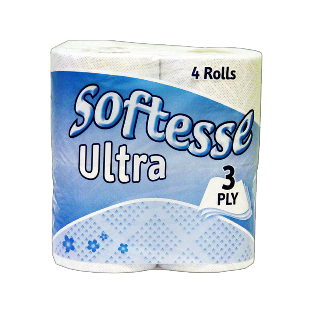 Softesse 3 Ply Ultra White Toilet Rolls 4 Pack