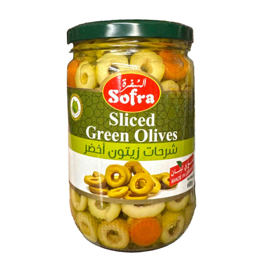 Sofra sliced green olives 600g