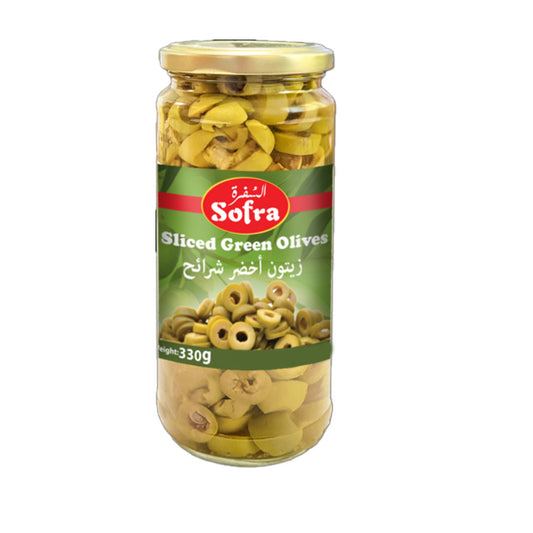 Sofra sliced green olives 330g