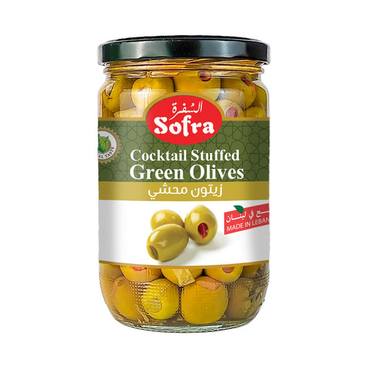 Sofra cocktail stuffed green olives 600g
