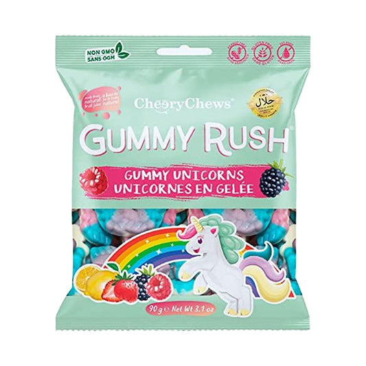 Gummy Rush gummy unicorns cherry chews 90g