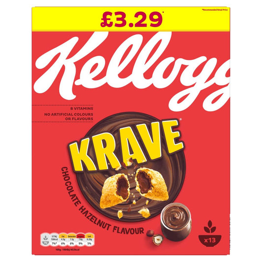 Kellogg's Krave Chocolate Hazelnut Cereal 410g