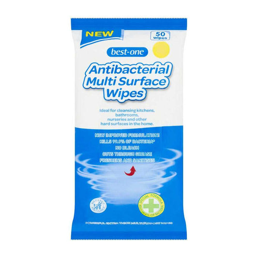Best-One Antibacterial Multi Surface Wipes 50 Wipes
