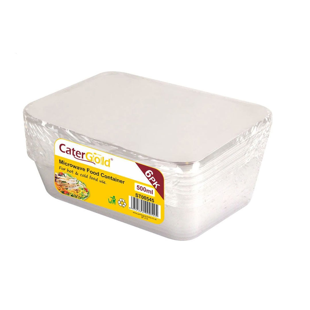 CaterGold Microwave Food Container 500ml 6 pack