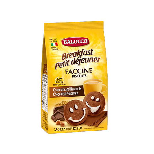 Balocco faccine biscuits chocolate & hazelnut 350g