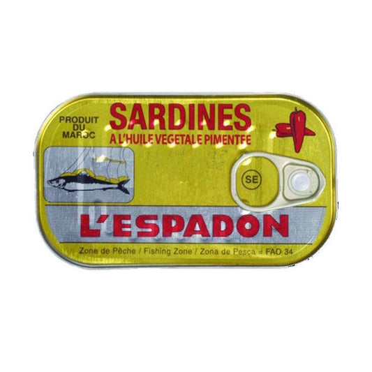 L'espadon Sardines in Spiced Vegetable Oil 125gr