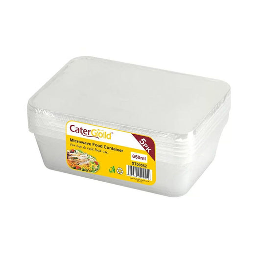 CaterGold Microwave Food Container 650ml 5 pack
