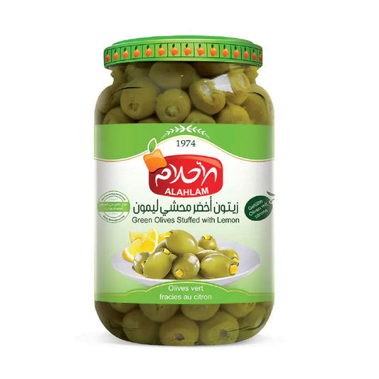 Alahlam Green Olive Stuffed with Lemon 450g