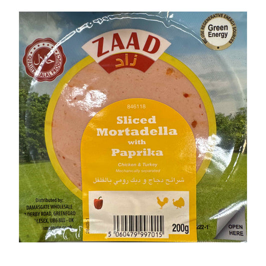 Zaad Kırmızı Biberli Dilimlenmiş Mortadella 200 gr