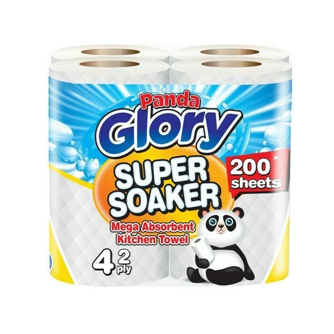 Panda Glory Super Soaker 2 PLY Mega Absorbent Kitchen Towel 4rolls