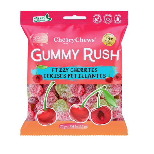 Gummy rush fizzy cherries 90g