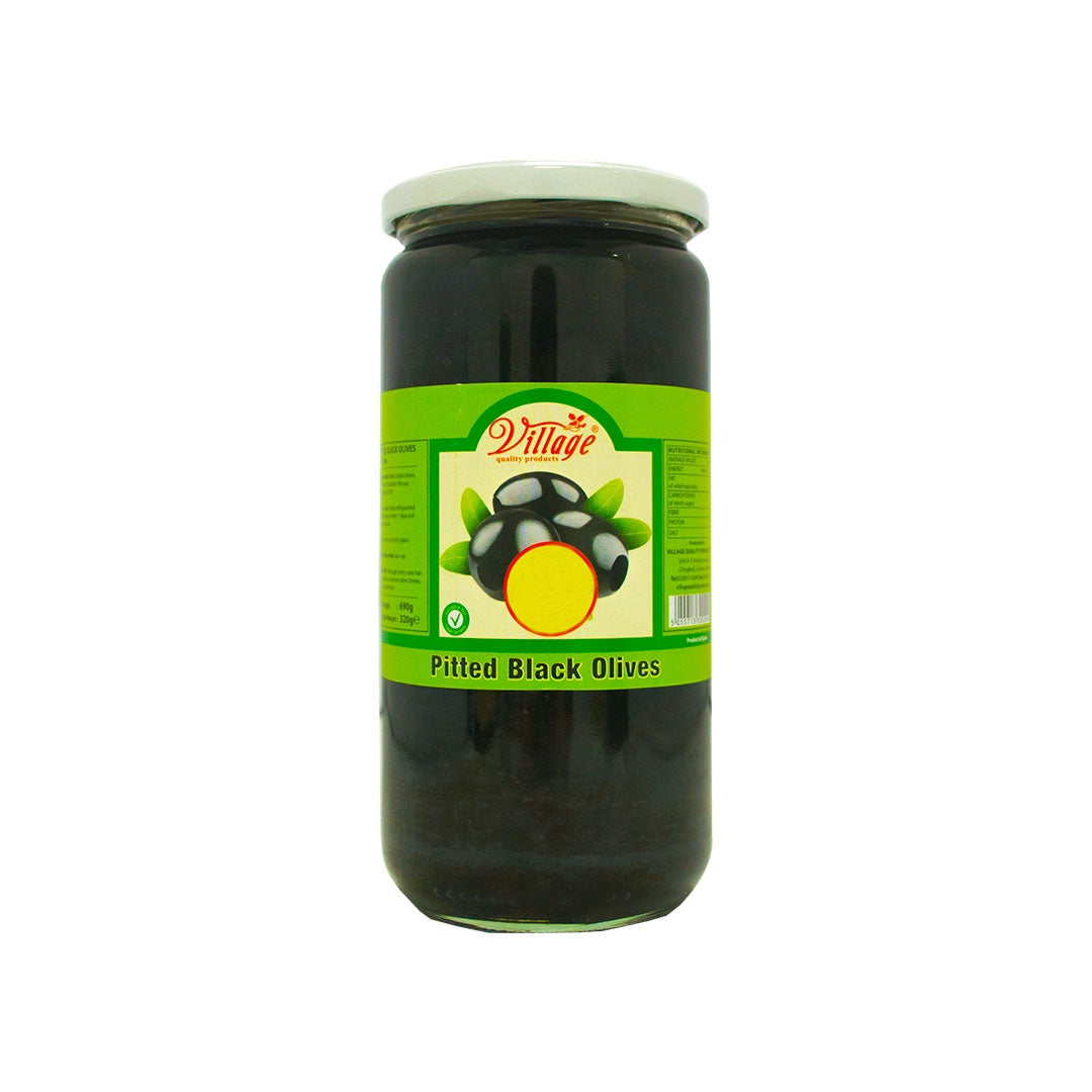 Village Pitted Black Olives 700g