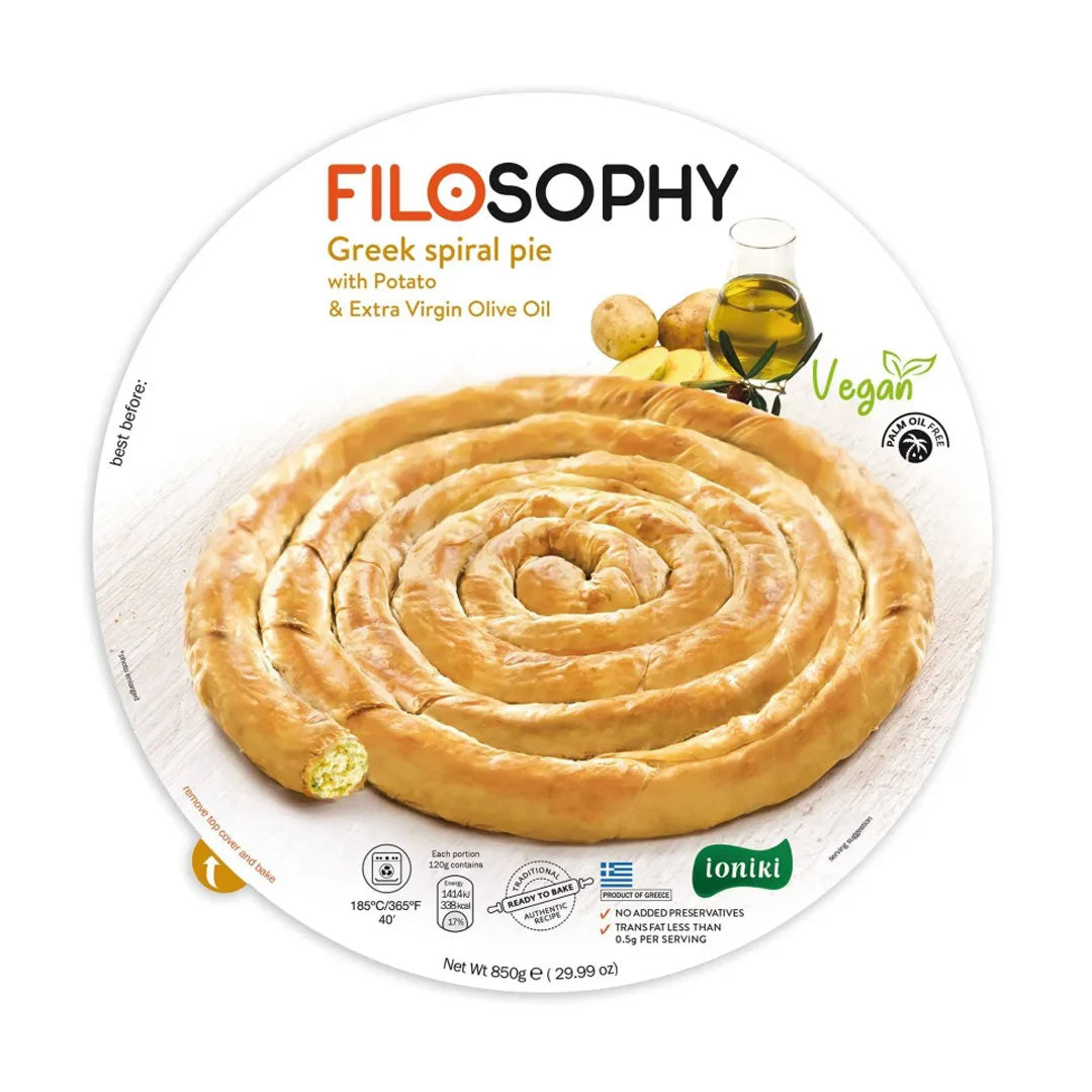 پای اسپیرال یونانی Filosophy با سیب زمینی و روغن زیتون فوق بکر 850 گرم