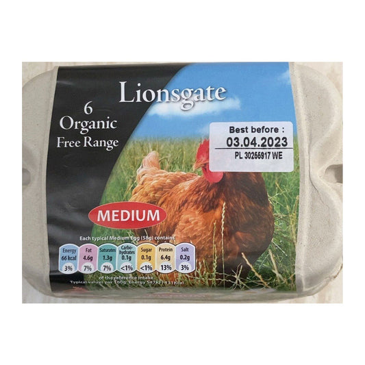 Lionsgate 6 Organic Free Range Egg