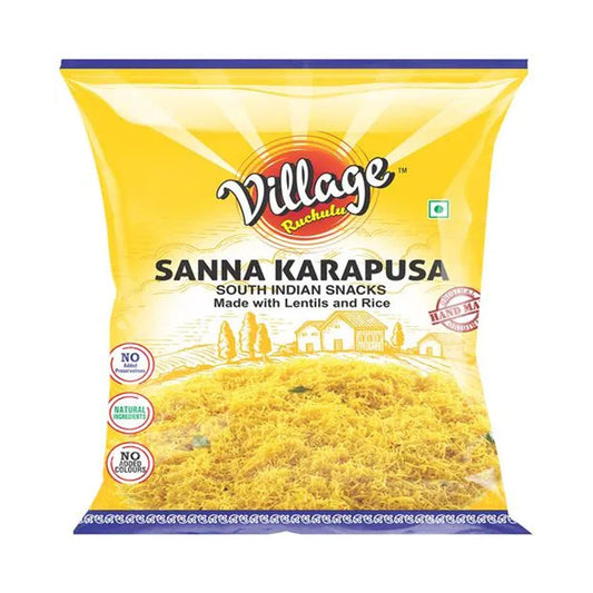 Village Ruchulu Sanna Karapusa - Made With Rice & Lentils, Rich Taste & Flavour, 170g