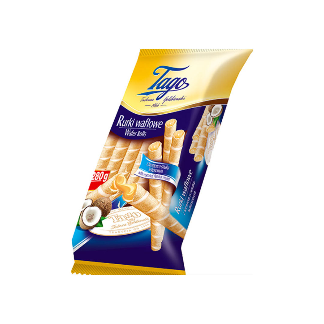 Tago wafer rolls with coconut cream 260g