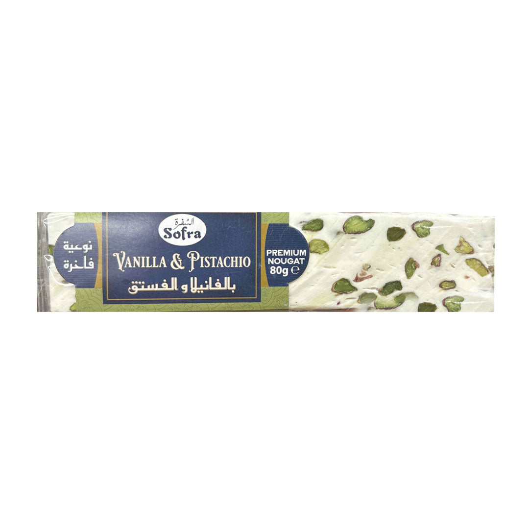 Sofra vanilla &pisatchio nougat 80gr