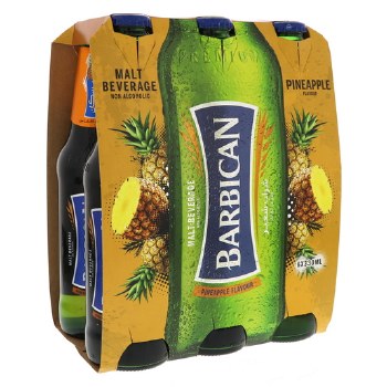 بربيكان - مشروب شعير خالي من الكحول بالأناناس 6x330 مل