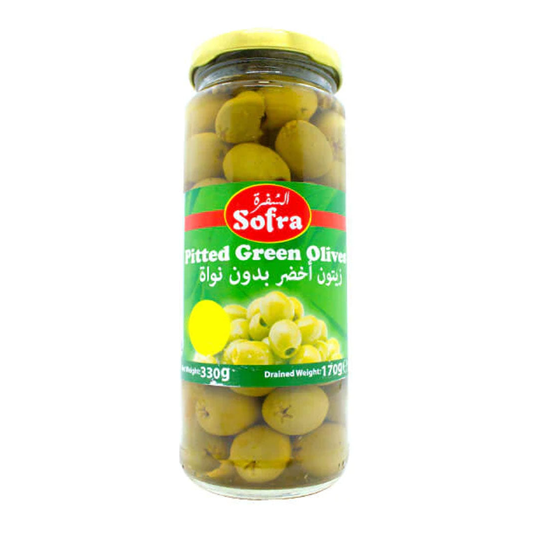 Sofra pitted green olives 330g