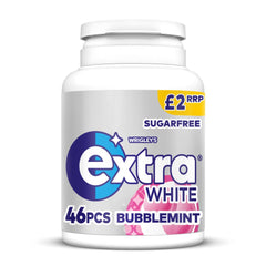 Extra White Bubblemint Sugarfree Chewing Gum Bottle 46 Pieces