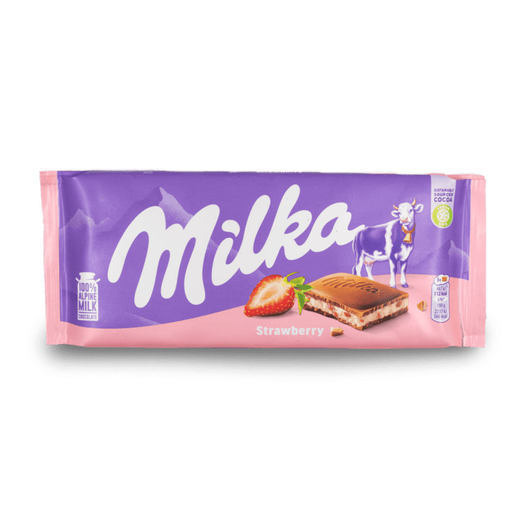 Milka Strawberry Chocolate Bar 100g
