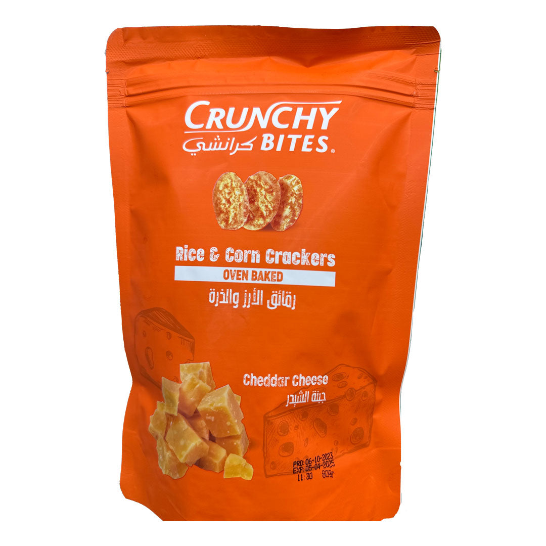 Crunchy rice & corn crackers with chedar cheese