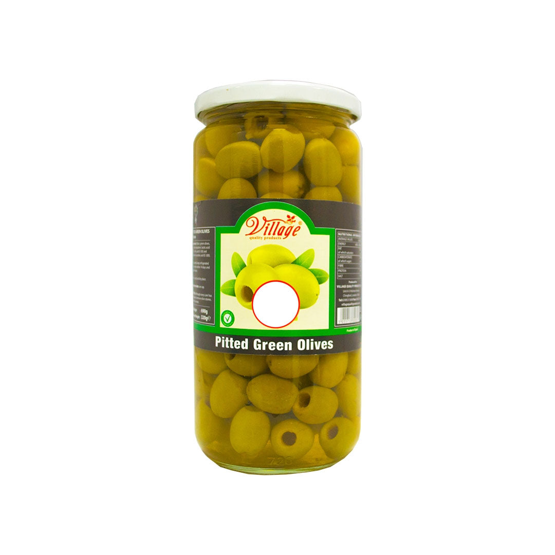 Village Pitted Green Olives 700g