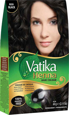 Natural Hair Color Henna Rich Black Vatika 60g