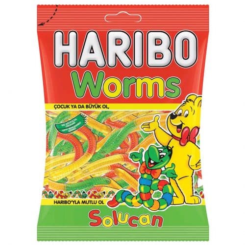 Haribo worms pastille 100 gr