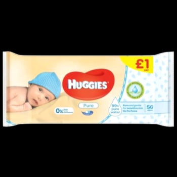 Huggies Pure Baby Wipes 6pk