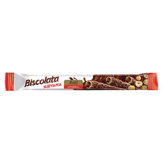 Biscolata Nirvana Chocolate Coated Hazelnut Wafer Roll