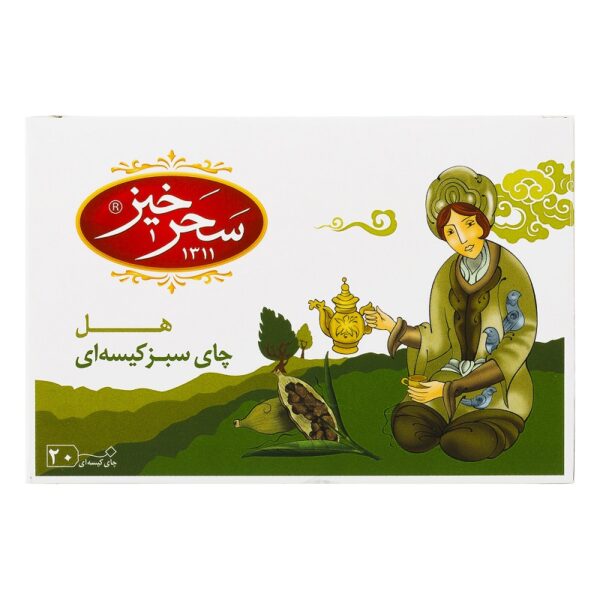 Saharkhiz cardamom flavored green tea bags 20 pieces