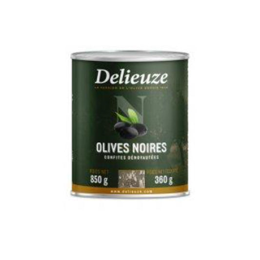 Delieuze pitted black olives 850g