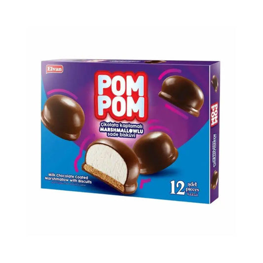 Elvan PomPom milk chocolate coated marshmallow with biscuits