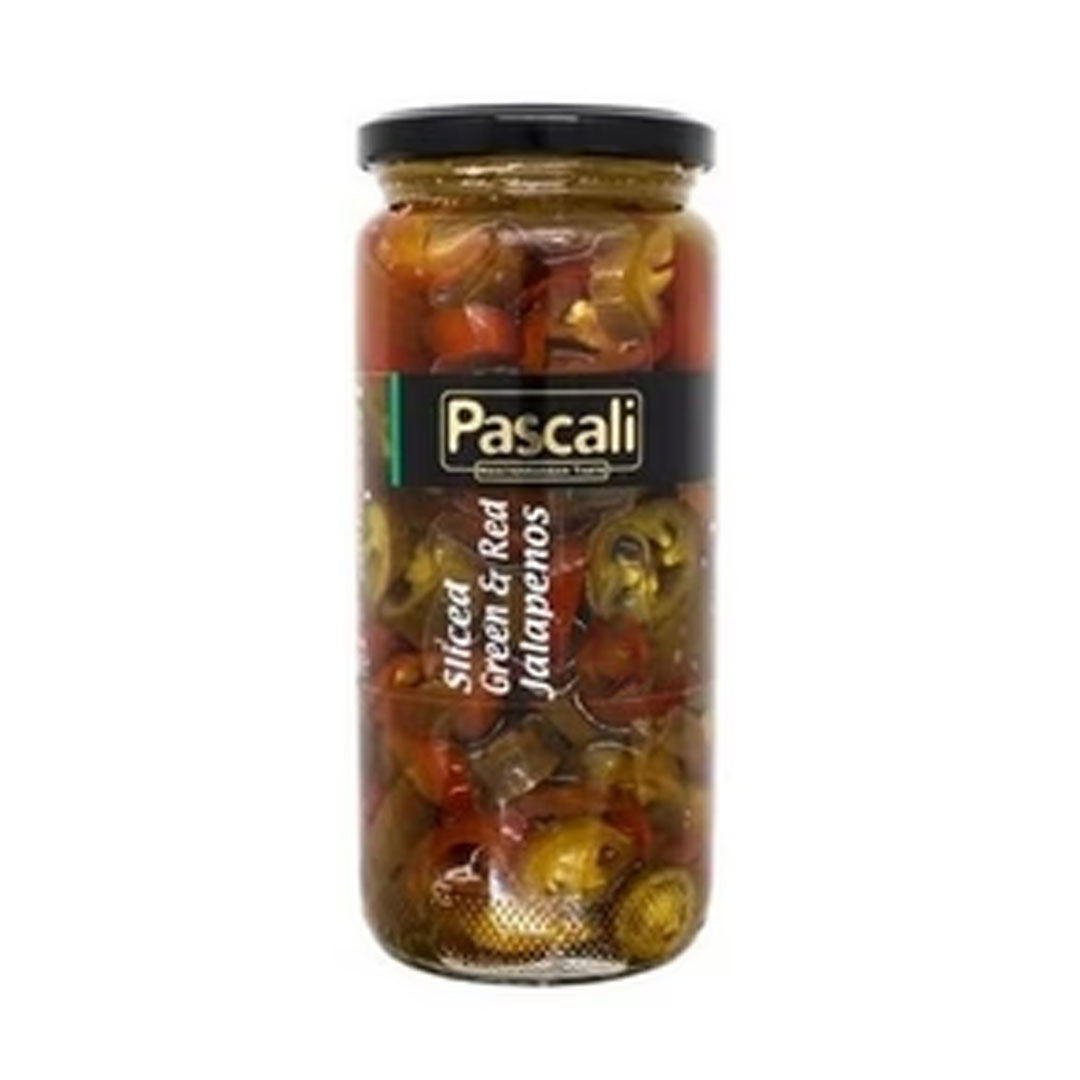 Pascali sliced green & red jalapenos 490g