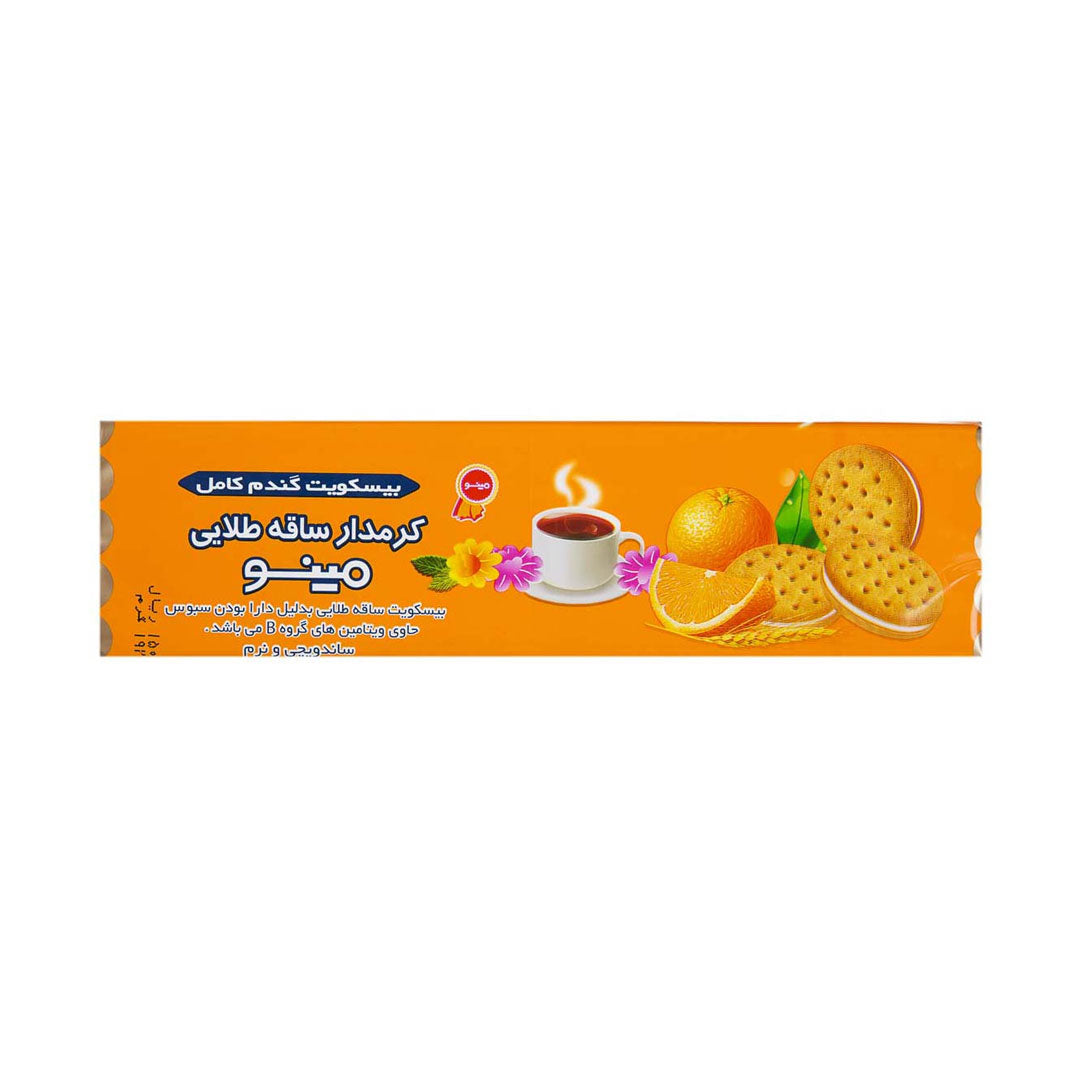 Minoo  cream biscuit saghe talaie  with orange flavor 192g