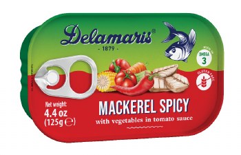 Delamaris canned tuna with vegetables weight 125 grams